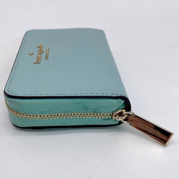 Kate Spade Darcy Sky Blue Pebbled Leather Zip Around Card Case - Picture 4 of 10